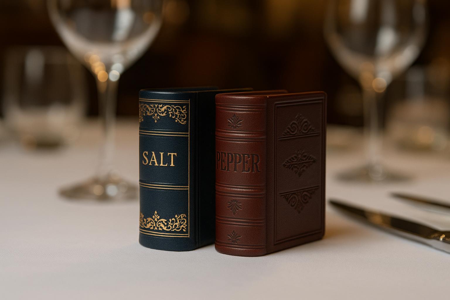 Salz- und Pfefferstreuer als Miniatur-Bücher